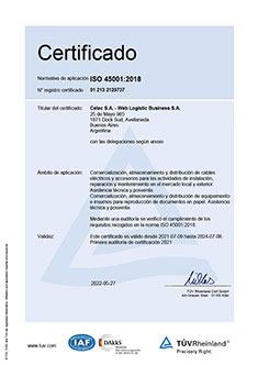 Certificado 45001